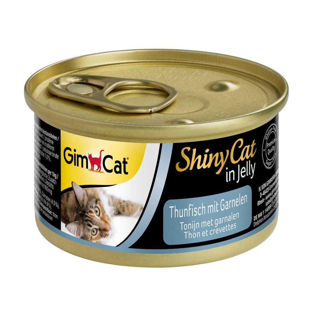 Влажный корм GimCat Shiny Cat для кошек с тунцом и креветкой 70 г (G-413099 /413297) (15958)