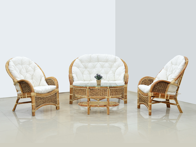 Плетений комплект меблів Копакабана Гіацинт CRUZO софа, 2 крісла та столик (km08203)