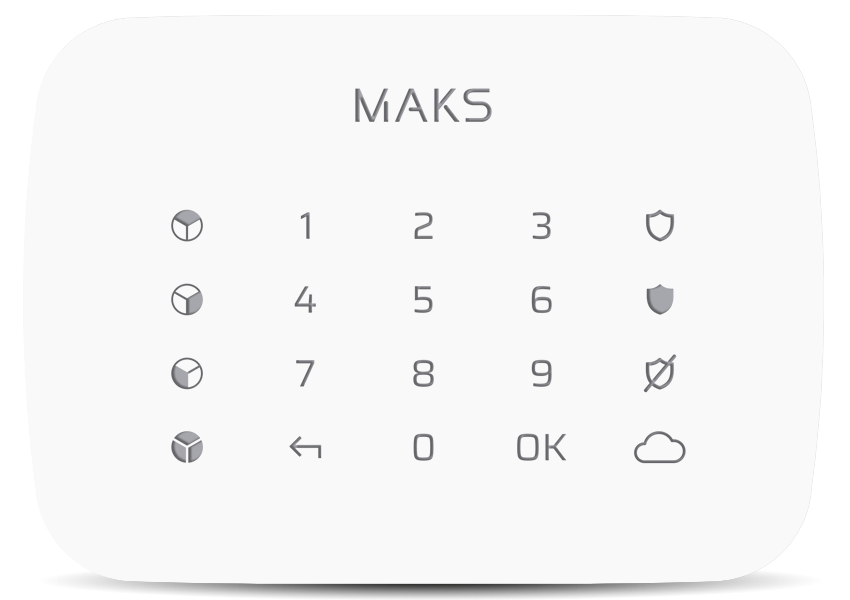 Беспроводная сенсорная клавиатура Maks Keypad white