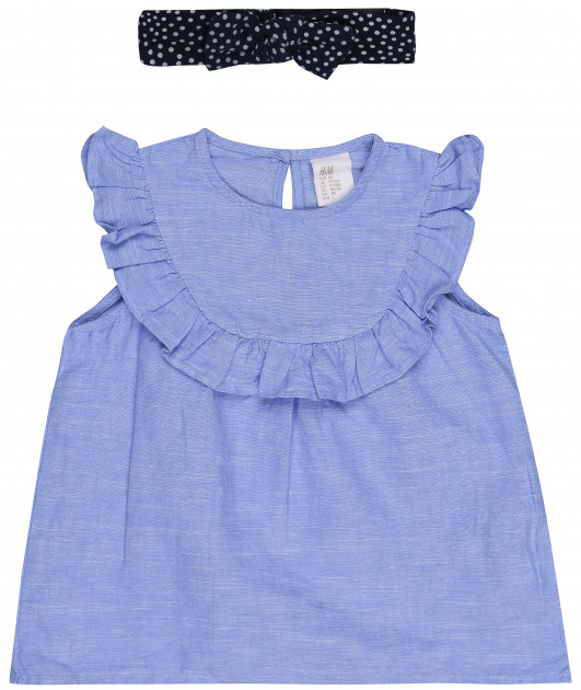 Блуза с повязкой H&M 98 см Голубой 6663608