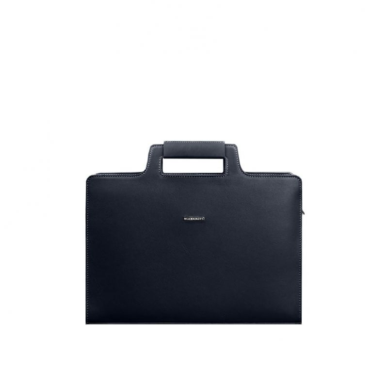 Жіноча шкіряна сумка для ноутбука та документів BlankNote 15 Dark Blue (BN-BAG-36-navy-blue)