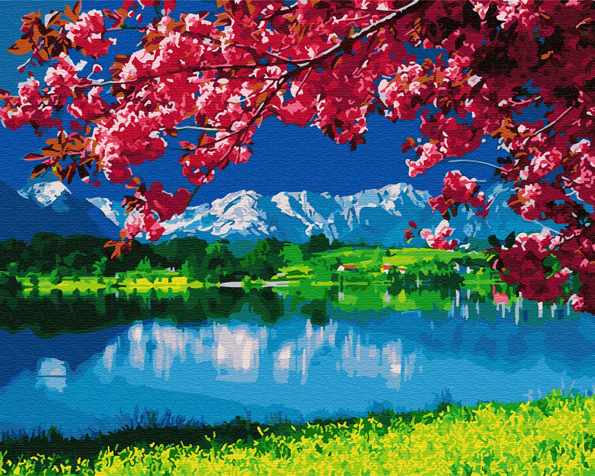 Картина по номерам BrushMe "Весна в горах" 40х50 см GX29464