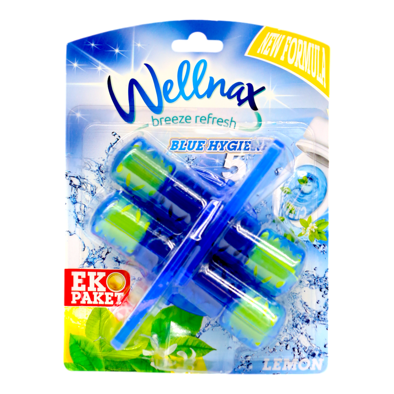 Туалетный блок Wellnax Blue Water Лимон 2х50 г