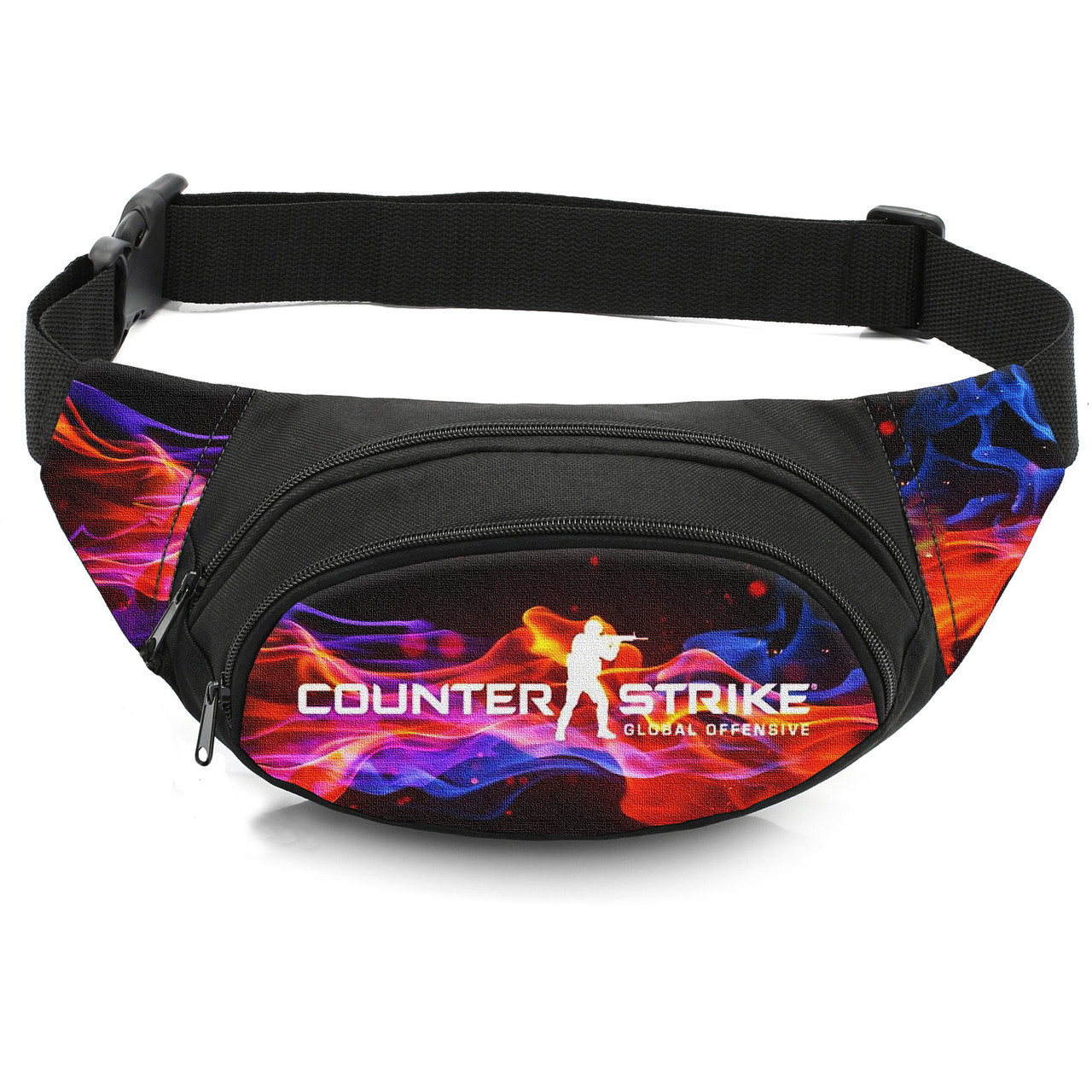 Дитяча сумка-бананка Counter-Strike чорна 32x8x13 см, тканина Oxford