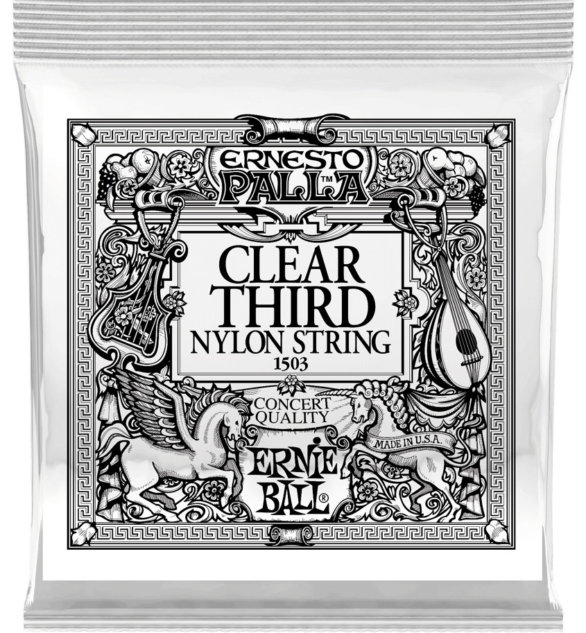 Струна Ernie Ball 1503 Clear 3rd Ernesto Palla Nylon Classical Guitar String .040