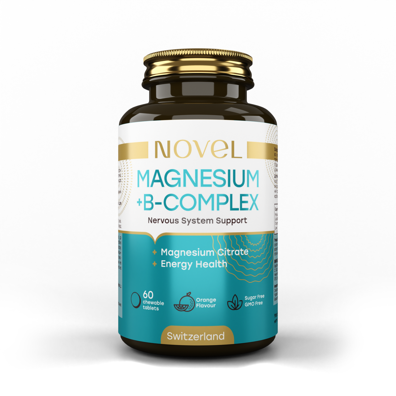 Магній з вітаміном В-6 NOVEL Magnesium With Vitamin B6 60 жувальних таблеток