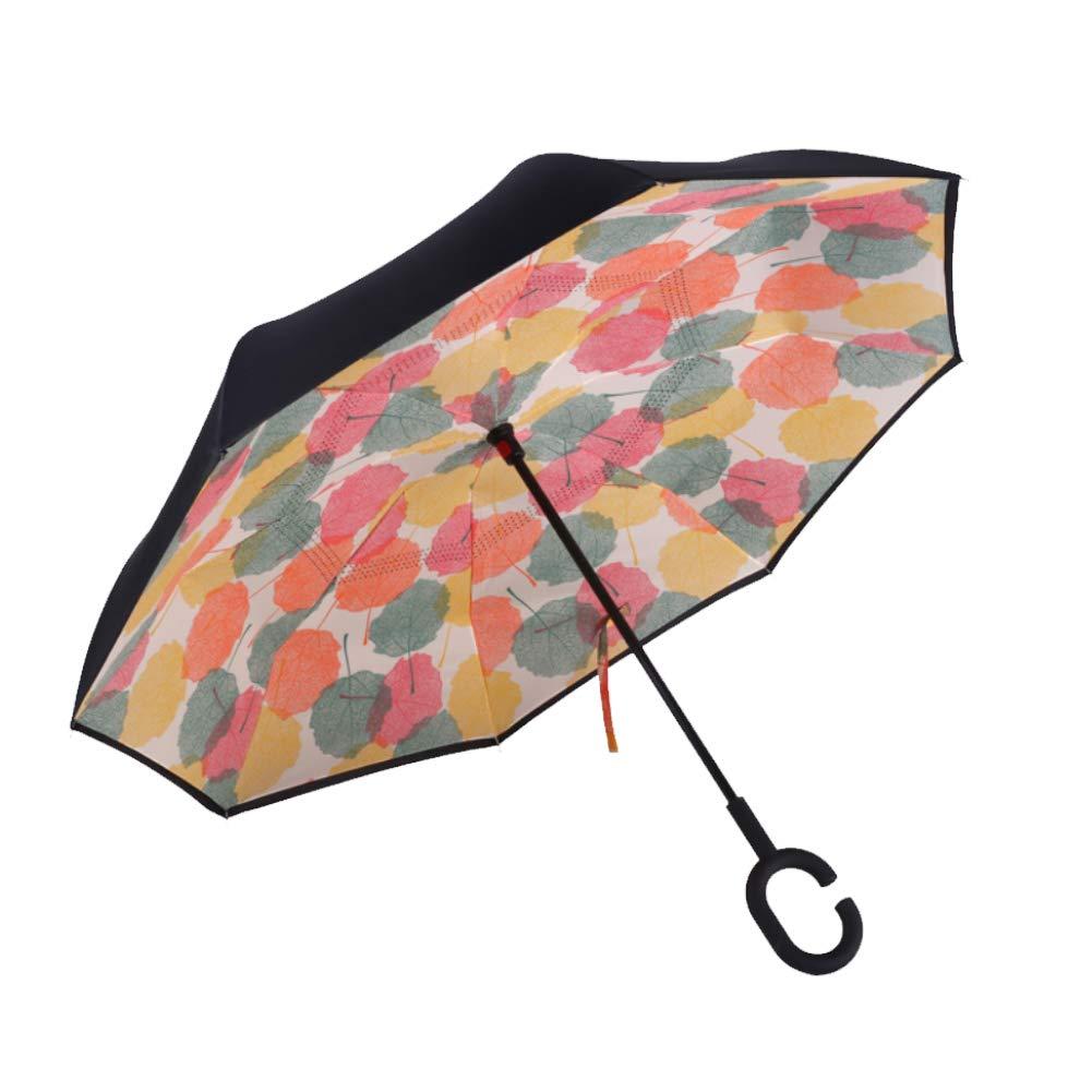 Жіноча парасолька навпаки Lesko Up-Brella Кленовий лист Чорний (2907-10007)