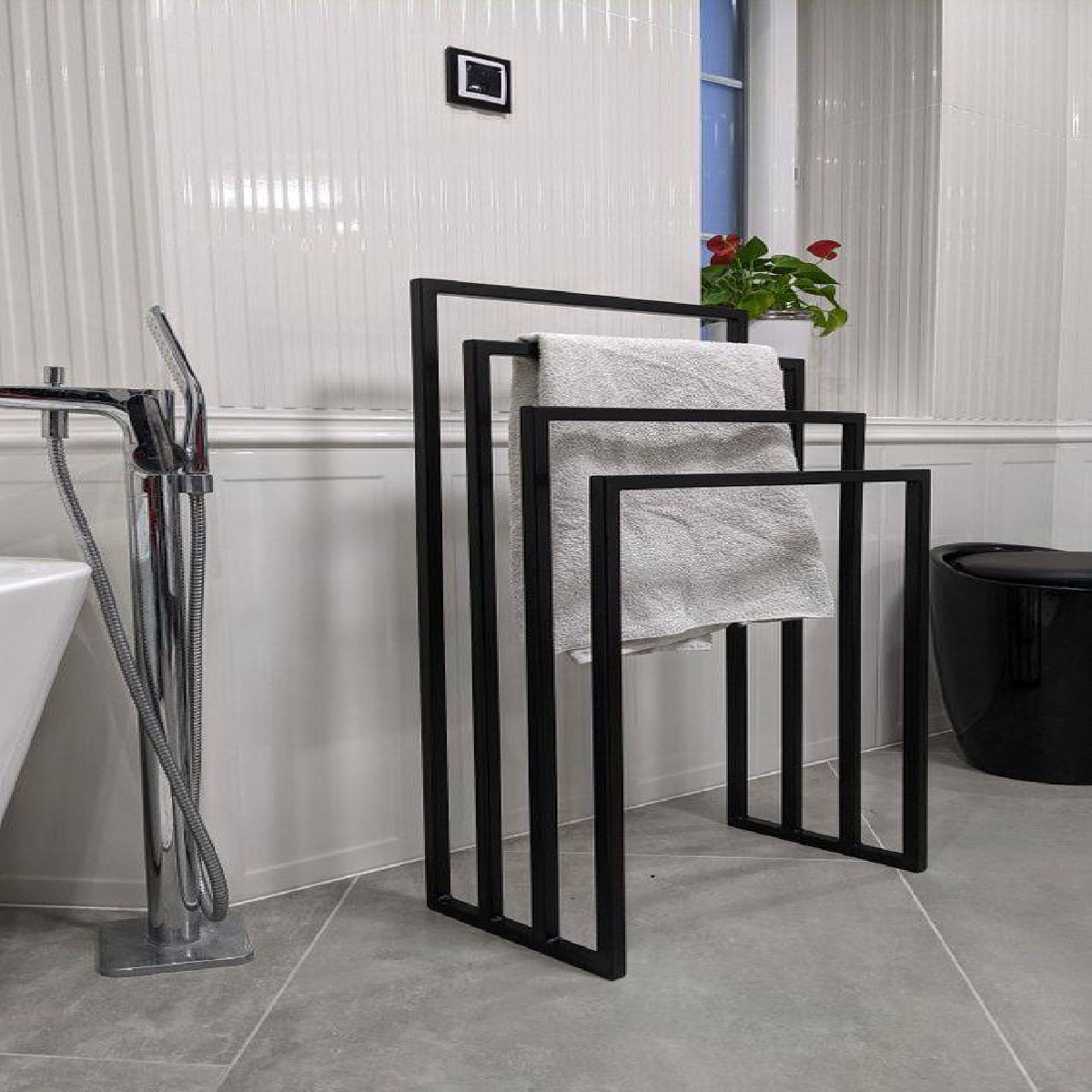 Вешалка для полотенец в ванную I loft you 100х50х30 см Черный (1932277267)