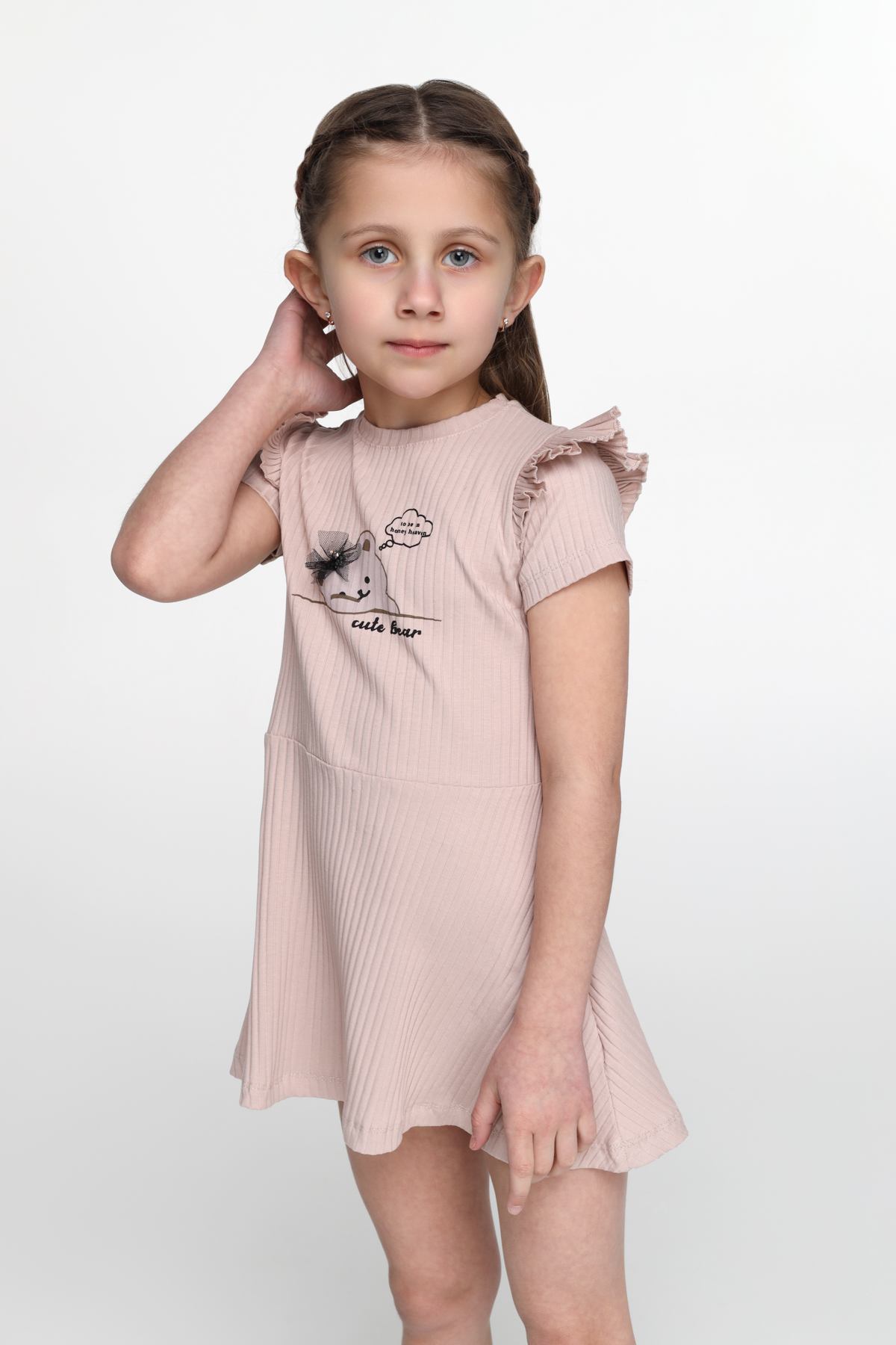 Платье для девочки Viollen M3161 VIOLLEN 104 см Бежевый (2000989443254)