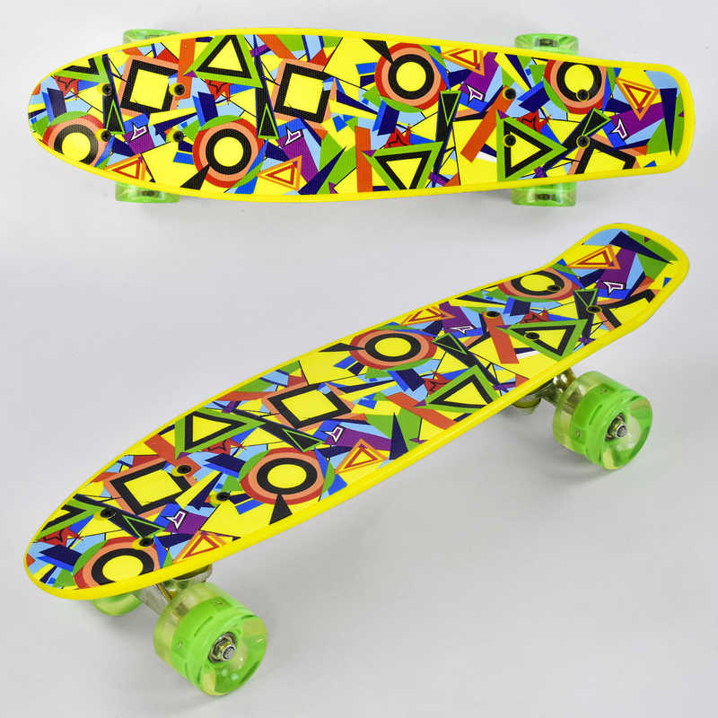 Скейт Пенни борд Best Board со светящимися PU колёсами Multicolor (74542)