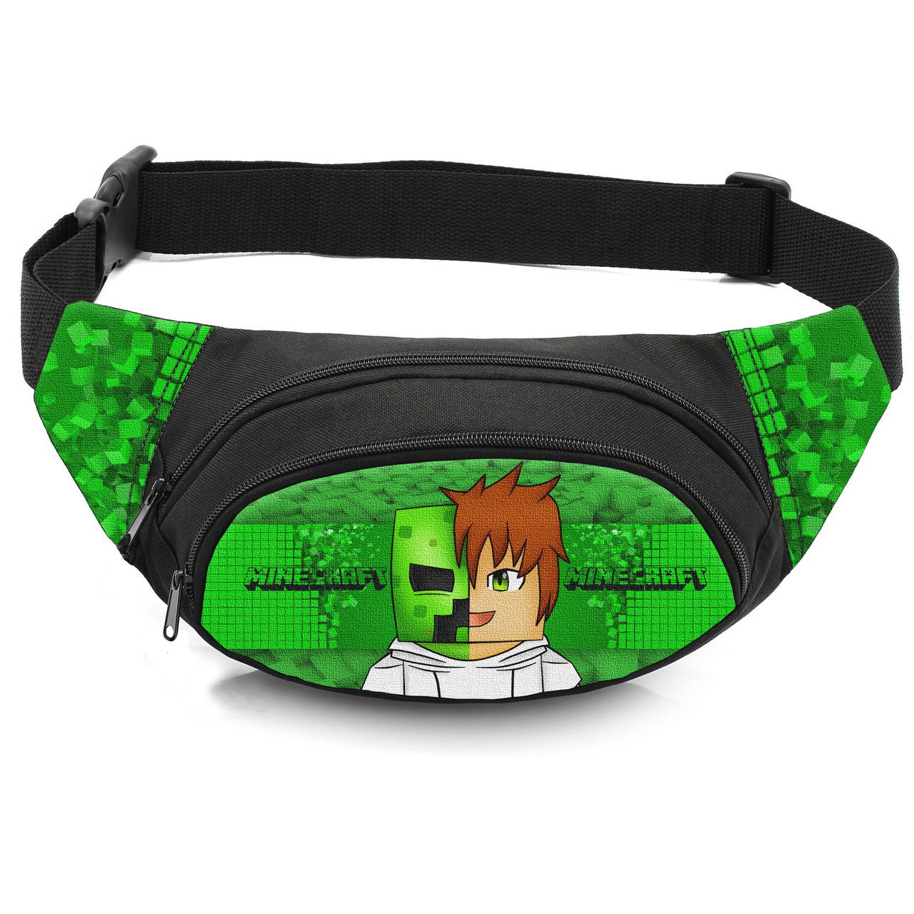 Дитяча сумка-бананка Minecraft 32x8x13 см, чорна, водонепроникна тканина Oxford — арт. 2899286295
