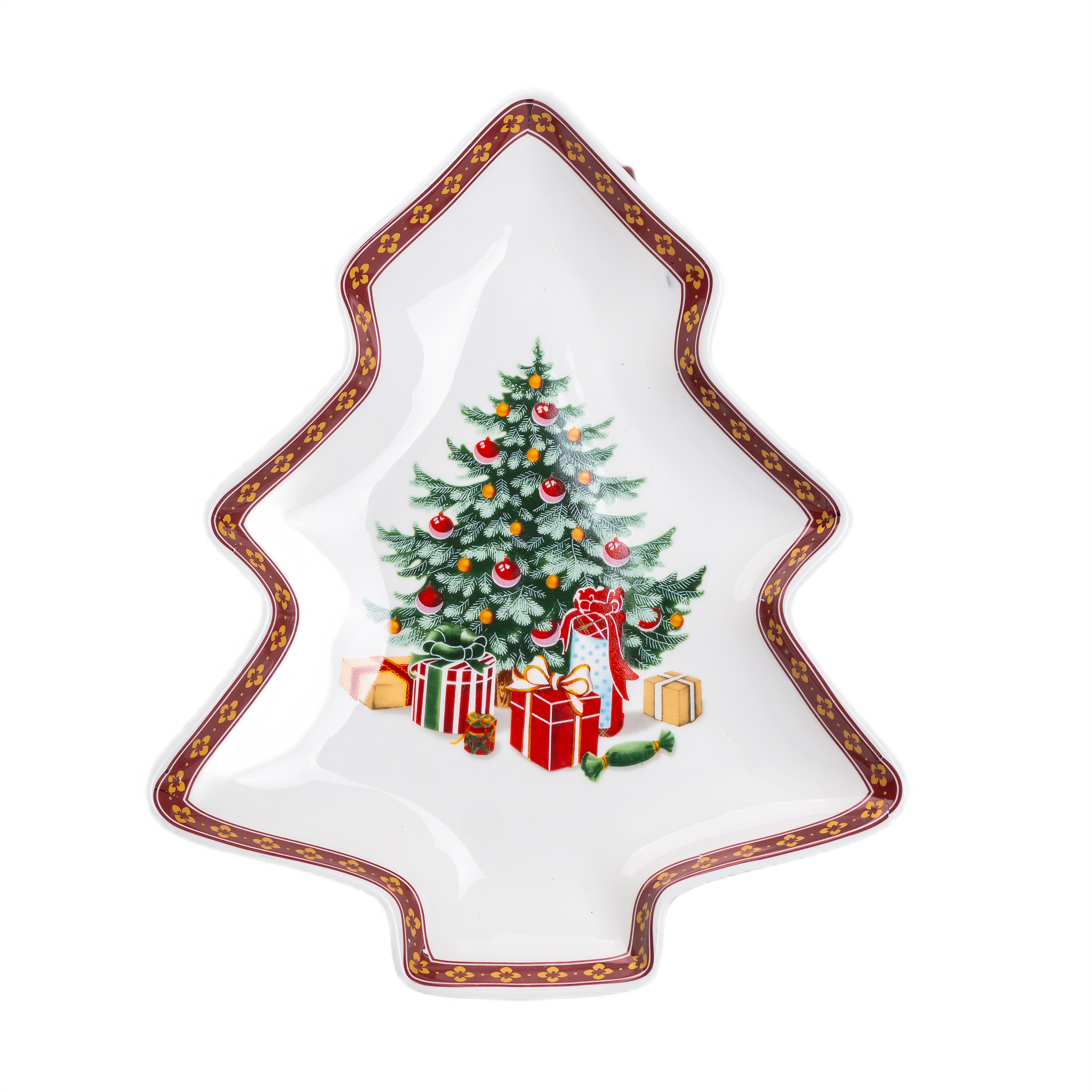 Блюдо сервировочное YIWU Christmas 25.5x21 см Красно-белый (HP-SD-1)