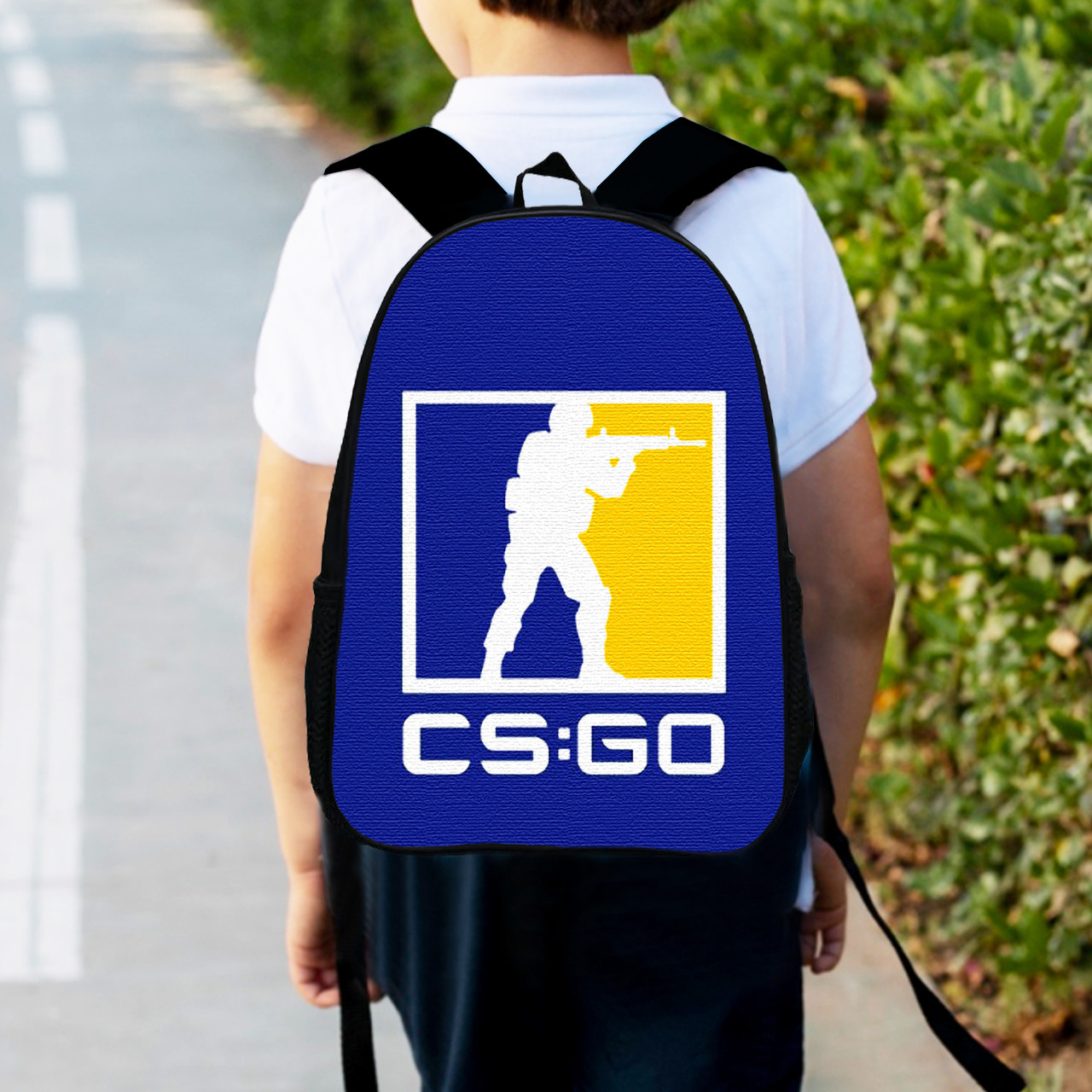 Дитячий рюкзак з принтом CS:GO Counter-Strike, водонепроникний оксфорд, 34×27×13 см