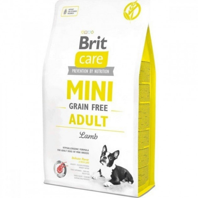 Сухой корм для взрослых собак миниатюрных пород Brit Care GF Mini Adult Lamb 2 кг
