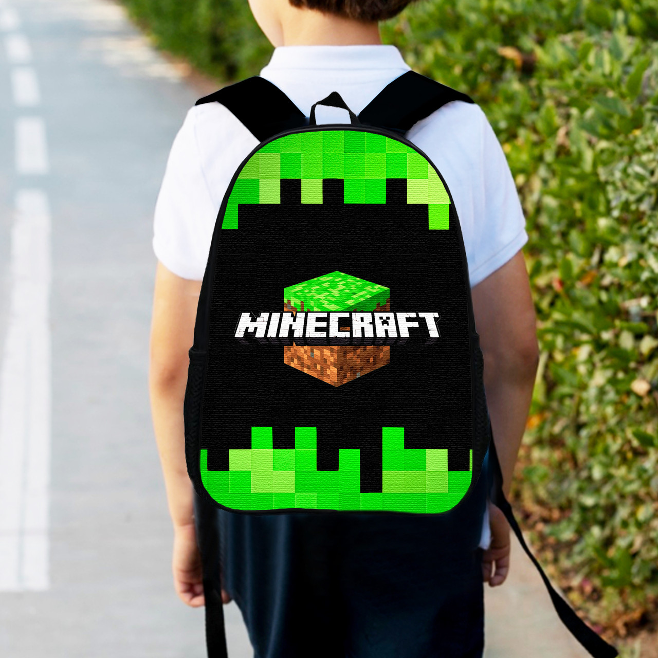 Дитячий рюкзак Minecraft з принтом 34×27×13 см, водонепроникний поліестер