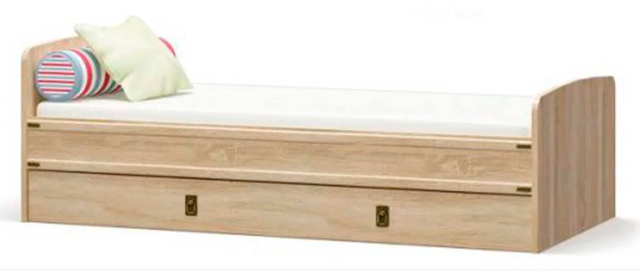 Ліжко з ящиком Меблі Сервіс Валенсія ламелі односпальне 90х200 см Дуб самоа (psg_UK-6415014)