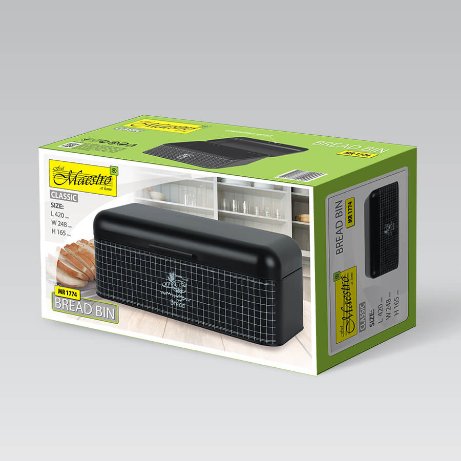 Хлебница Maestro MR-1774 42х24,8х16,5 см Черный (76672658)