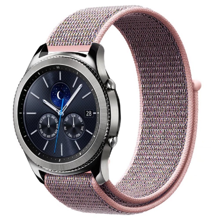 Ремешок BeWatch для Samsung Galaxy Watch 42| Galaxy Watch 3 41 | Active | Active 2 нейлоновый 20мм липучка Розовый (1011338)