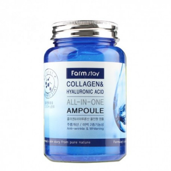 Многофункциональная ампульная сыворотка для лица Farmstay Collagen & Hyaluronic Acid All-in-one Ampoule 250 мл (8809469770002)