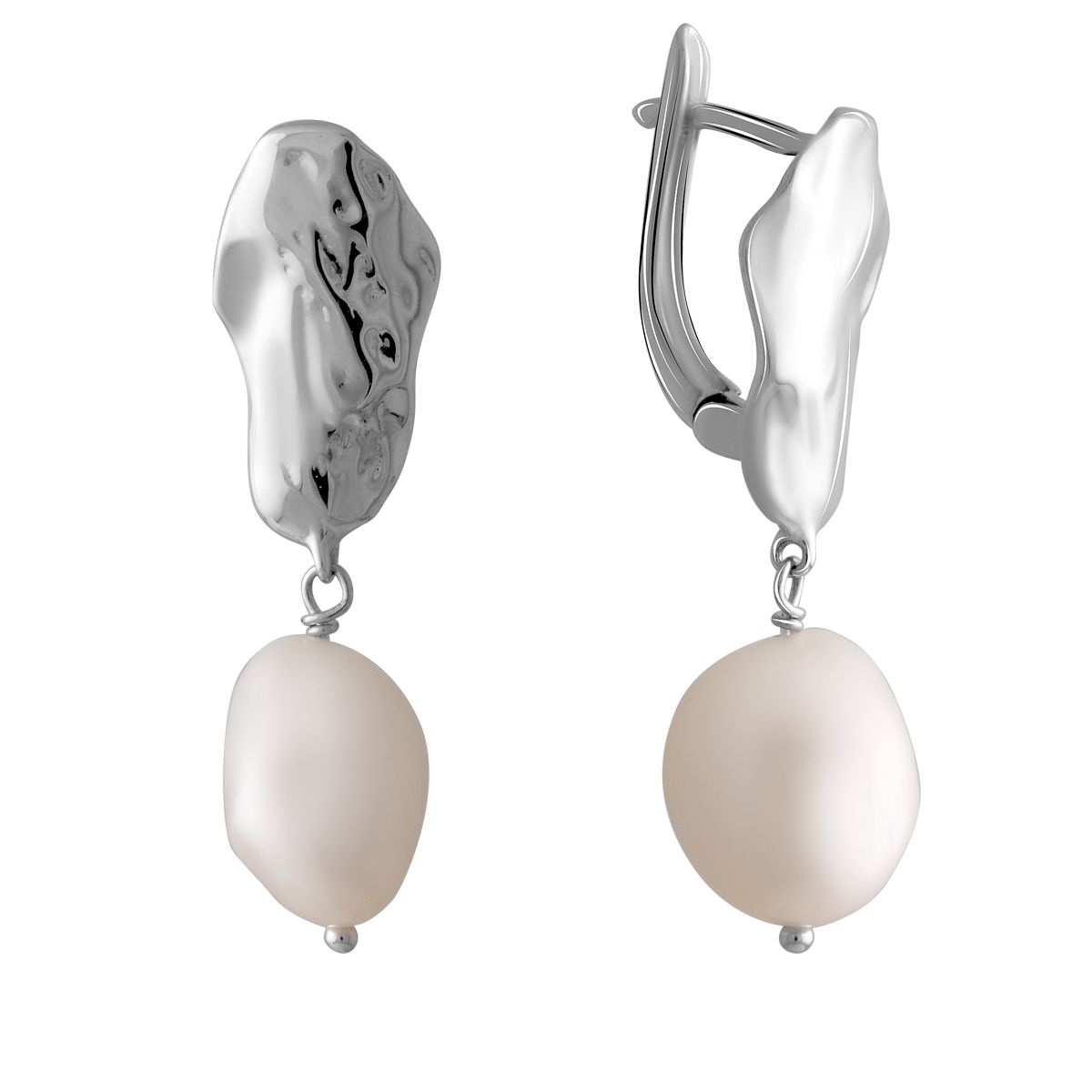Срібні сережки SilverBreeze з натуральними перлами (2055914)