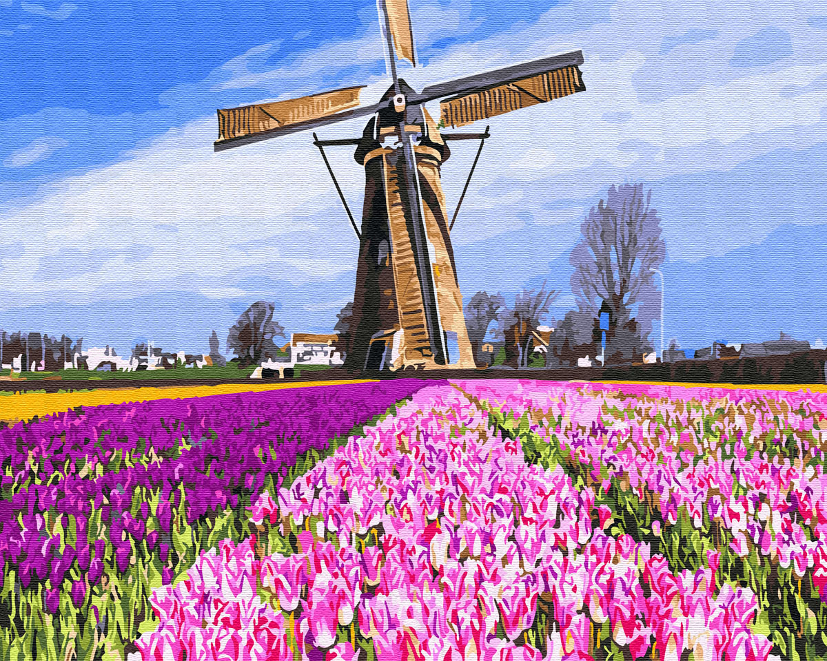 Картина за номерами BrushMe "Голландський млин" 40х50 см GX29433