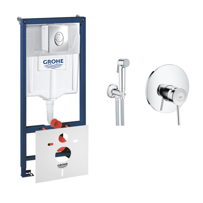 Комплект Grohe Інсталяція Rapid Sl 38721001 + Набір Для Гігієнічного Душа Зі Змішувачем Bauclassic 2904800S