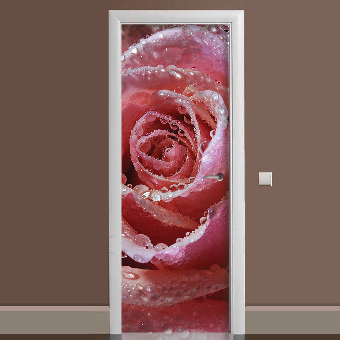 Наклейка на дверь Zatarga Нежная роза 650х2000 мм Розовый (z180202 dv)