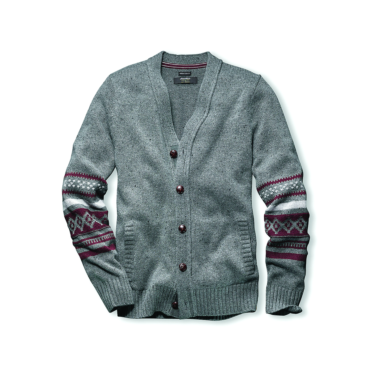Кардиган Eddie Bauer Deer Valley Fair Isle MED HTR M Сірий (0506MHGY)