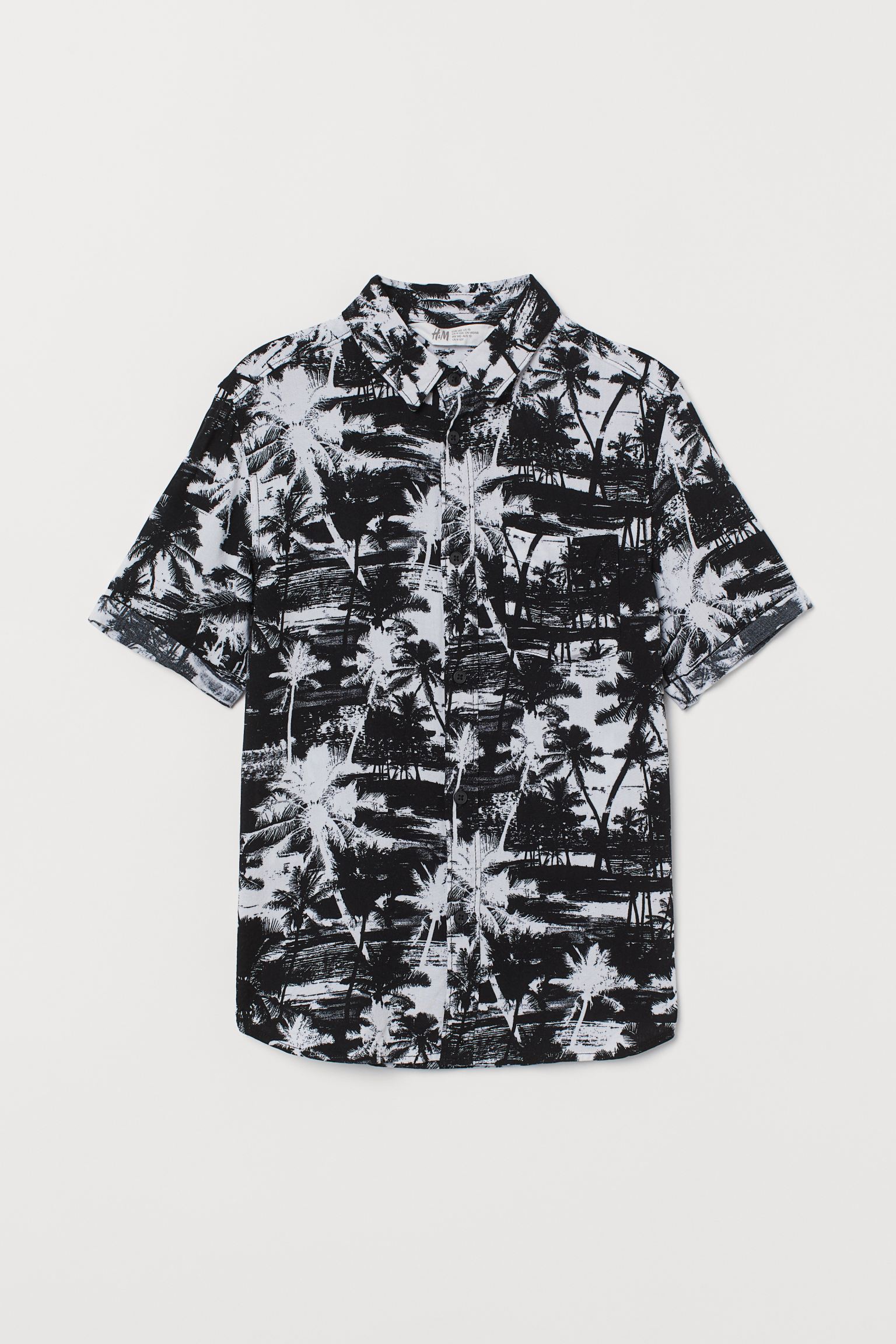 Рубашка H&M 134 см черно белый 21058595792