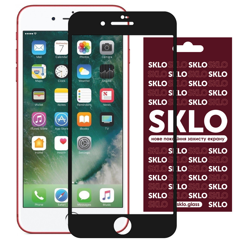Захисне скло SKLO 3D full glue для iPhone SE 2020 Чорний 883303