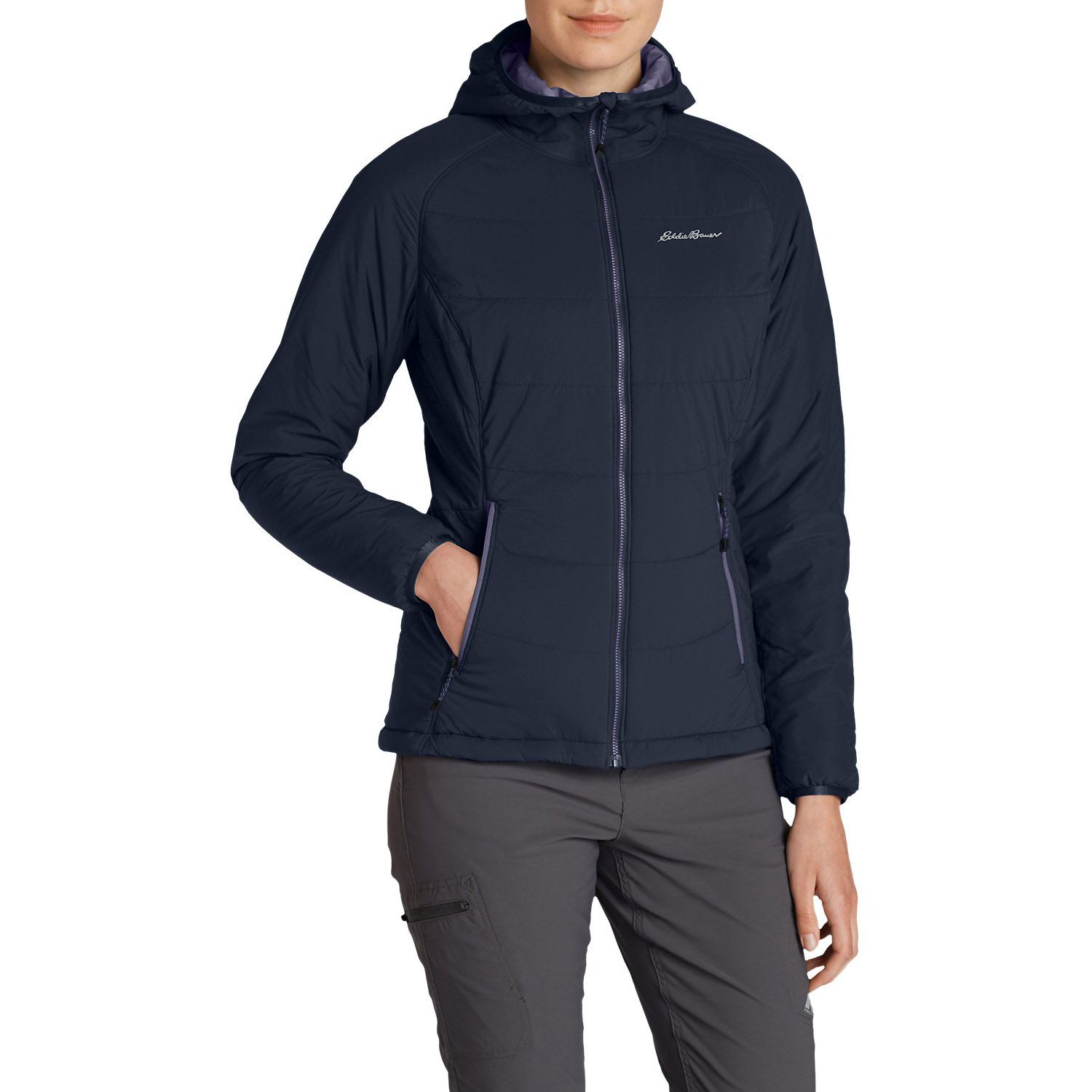 Куртка Eddie Bauer Womens IgniteLite Flux Stretch Hooded Jacket L Темно-синий (0030NV)