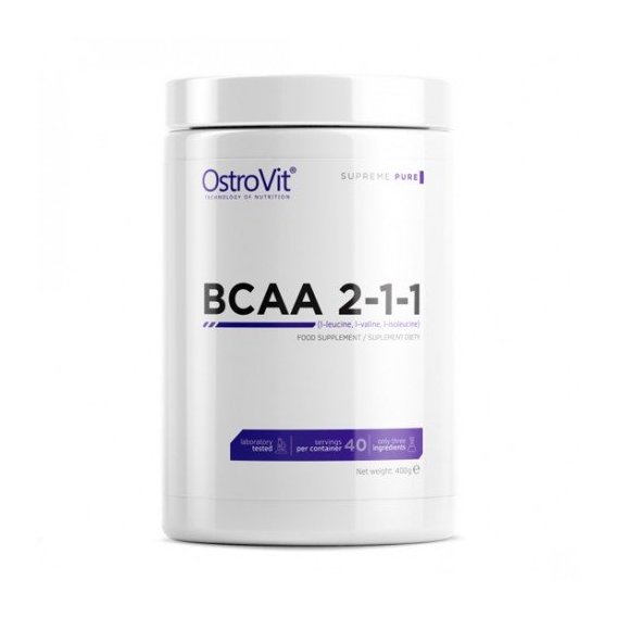 Аминокислота BCAA для спорта OstroVit BCAA 2-1-1 400 g /40 servings/ Pure