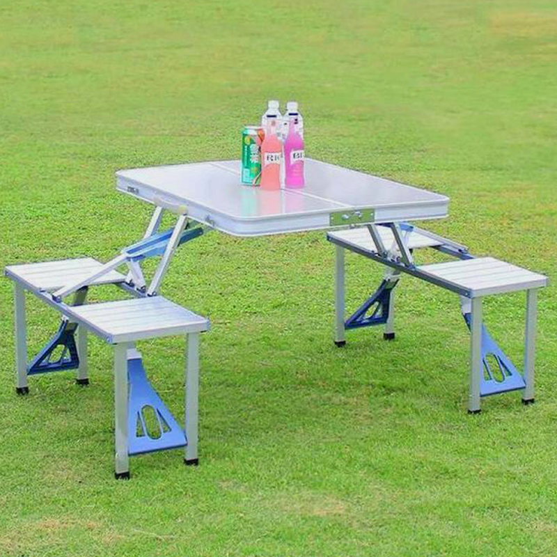 Складаний алюмінієвий туристичний стіл для пікніка зі стільцями Folding Table портативний стіл трансформер