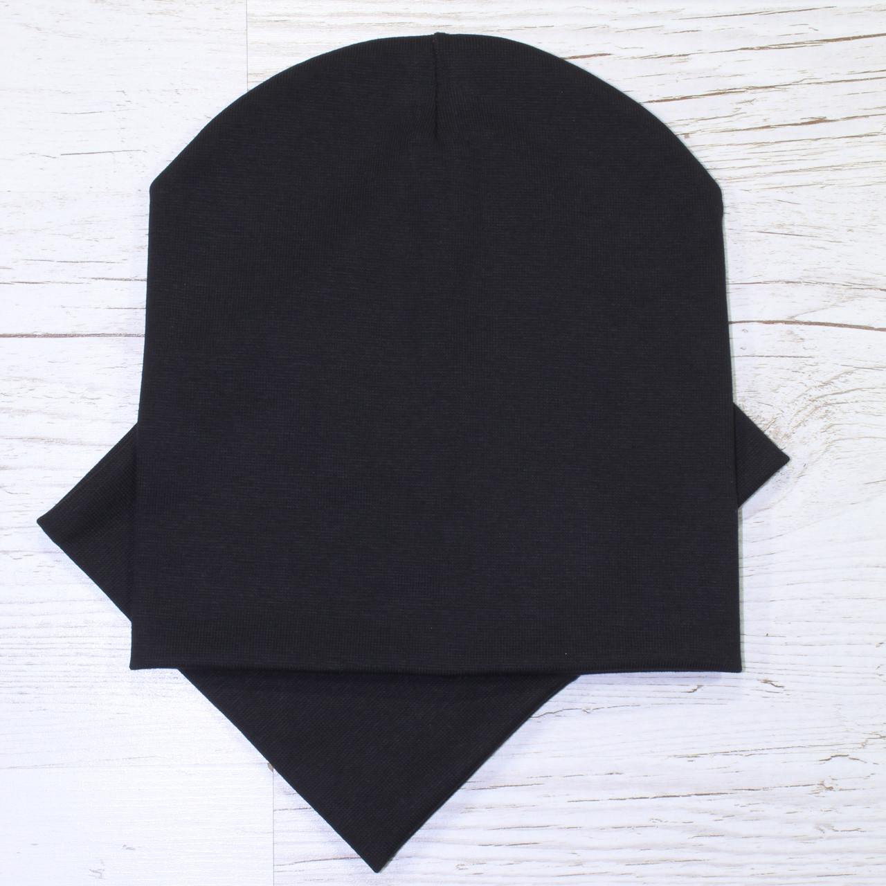Детская шапка с хомутом КАНТА размер 52-56 Черный (OC-238)