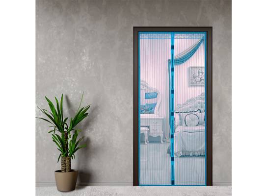 Дверная антимоскитная шторка - сетка на магнитах Magnetic Mesh 120х210см Синяя 429-42727486