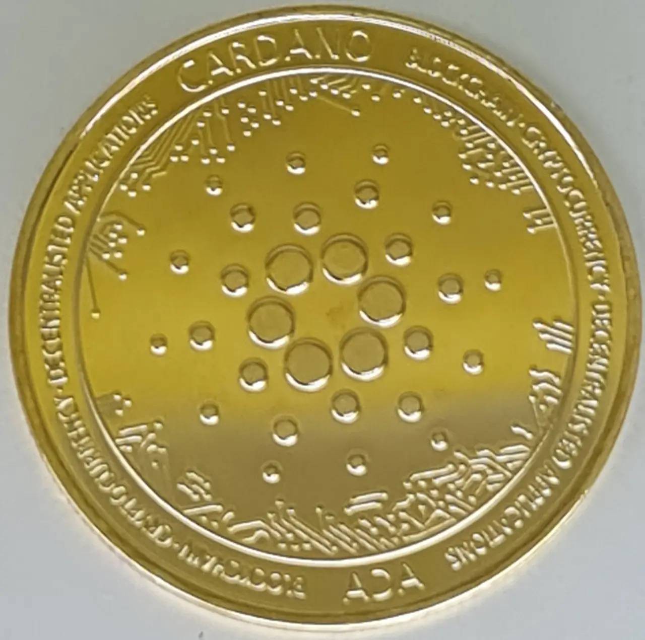 Монета сувенирная Eurs Cardano ADA Золотой цвет (ADA-G)