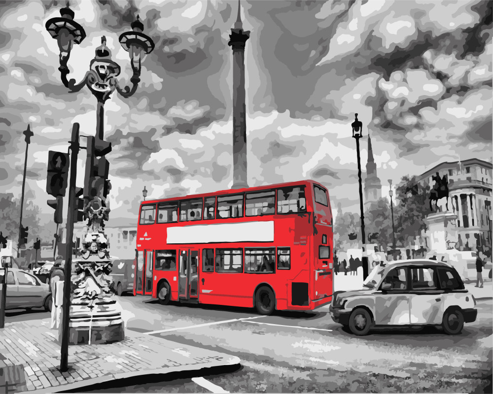 Картина по номерам BrushMe "Лондонский автобус" 40х50см GX8246
