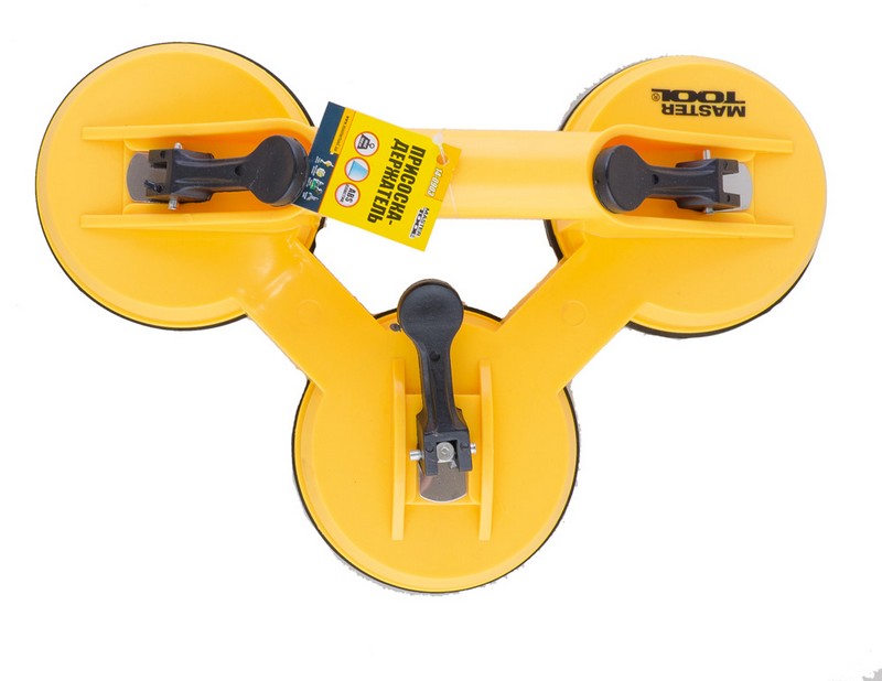 Держатель вакуумный для стекла тройной MASTERTOOL 160 кг Желтый (14-0903)