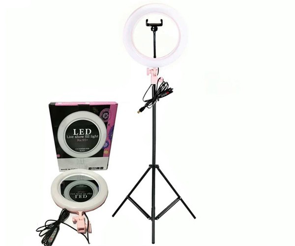 Набір блогера Кільцева LED лампа із дзеркалом + штатив Ring Light 26 см (RA-95)