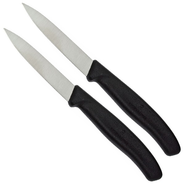 Набор кухонных овощных ножей Victorinox Swiss Classic Paring 8 см 2 шт Черные (6.7603.B)