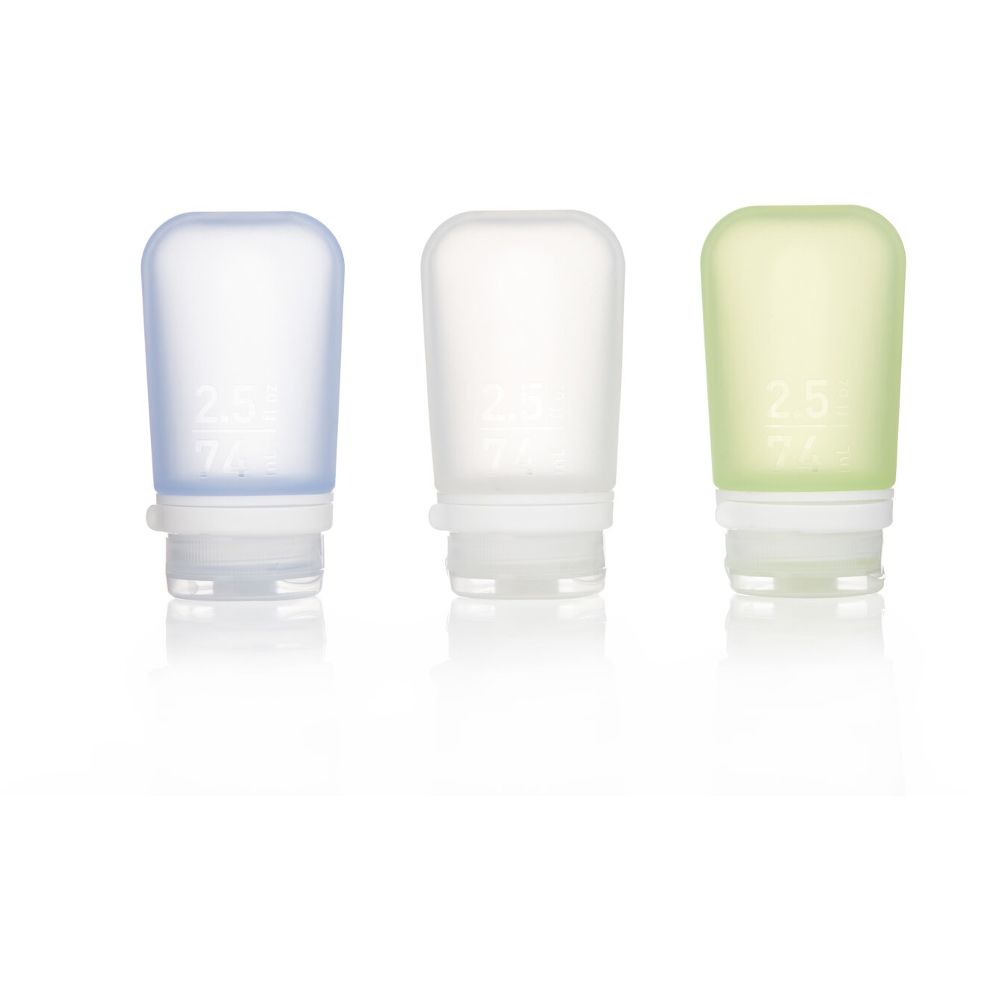 Набір силіконових пляшечок Humangear GoToob+ 3-Pack Medium Clear/Green/Blue (1054-022.0038)