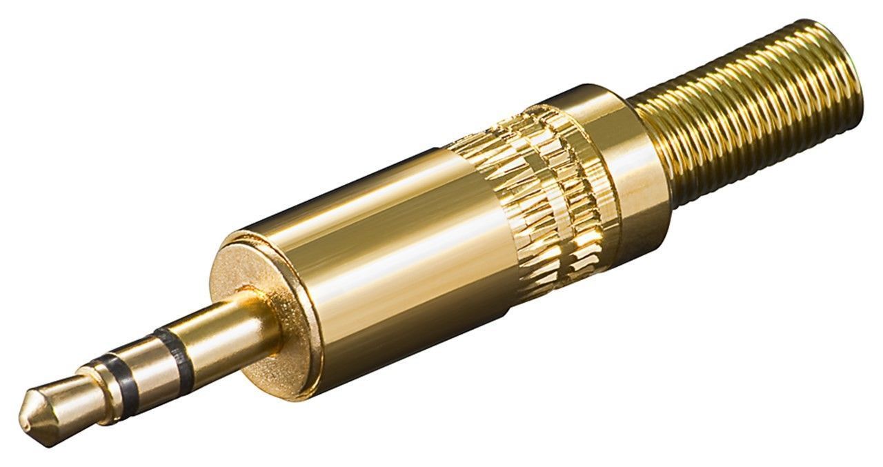 Штекер Goobay FreeEnd-Jack 3.5mm 3pin /M конектор під пайку StereoGold золотистий (75.01.1018)