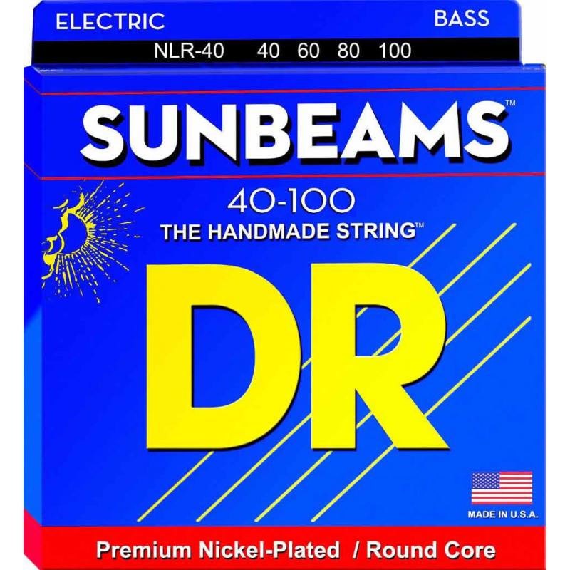 Струны для бас-гитары DR NLR-40 Sunbeams Nickel Plated 4 String Light Bass Strings 40/100