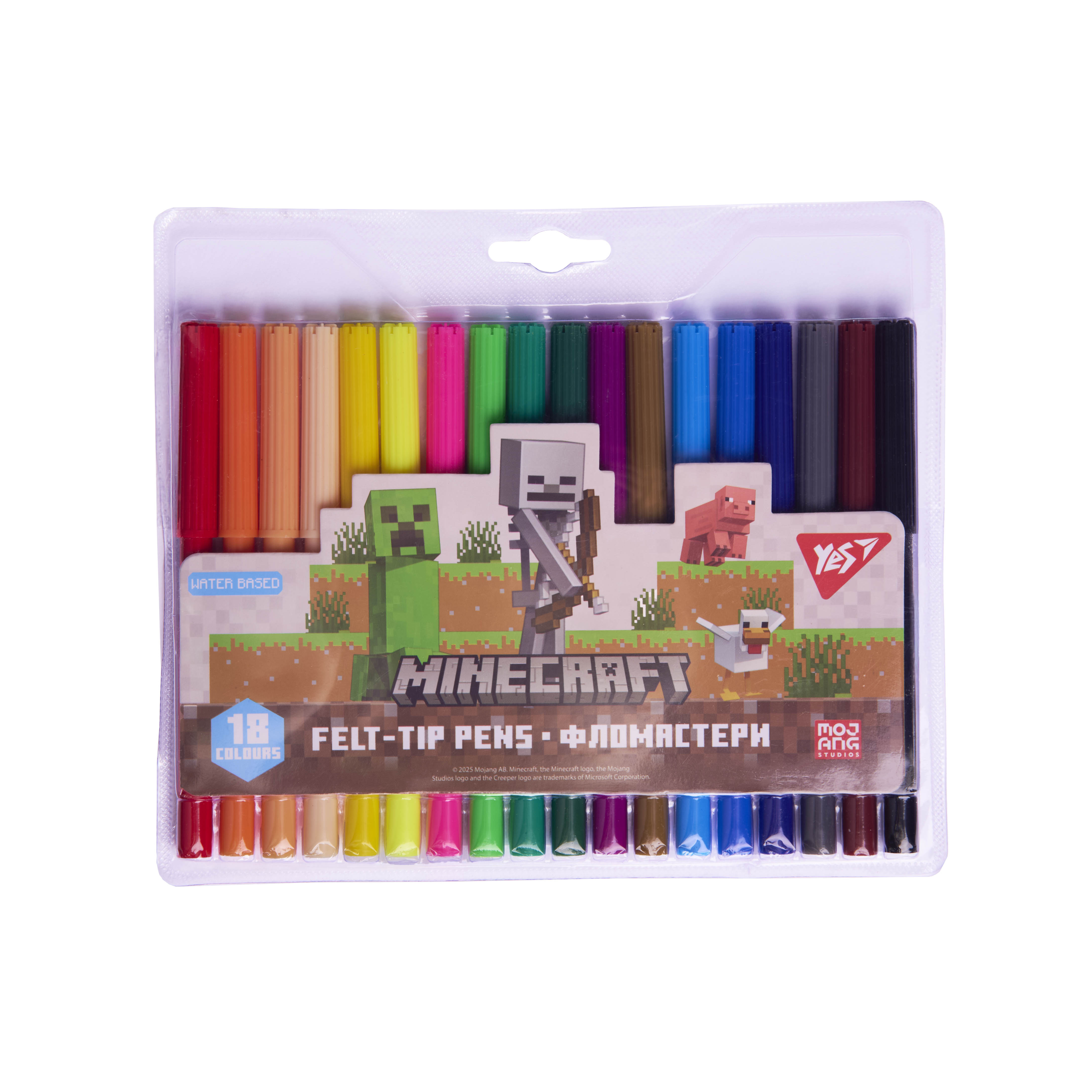 Фломастеры YES Minecraft 18 цветов (650569)