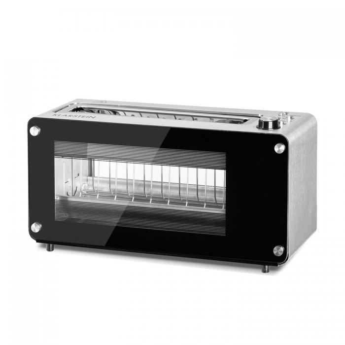 Тостер Klarstein Canyon Toaster с двойным стеклом 1200 Вт Серебристый (hub_np2_0431)