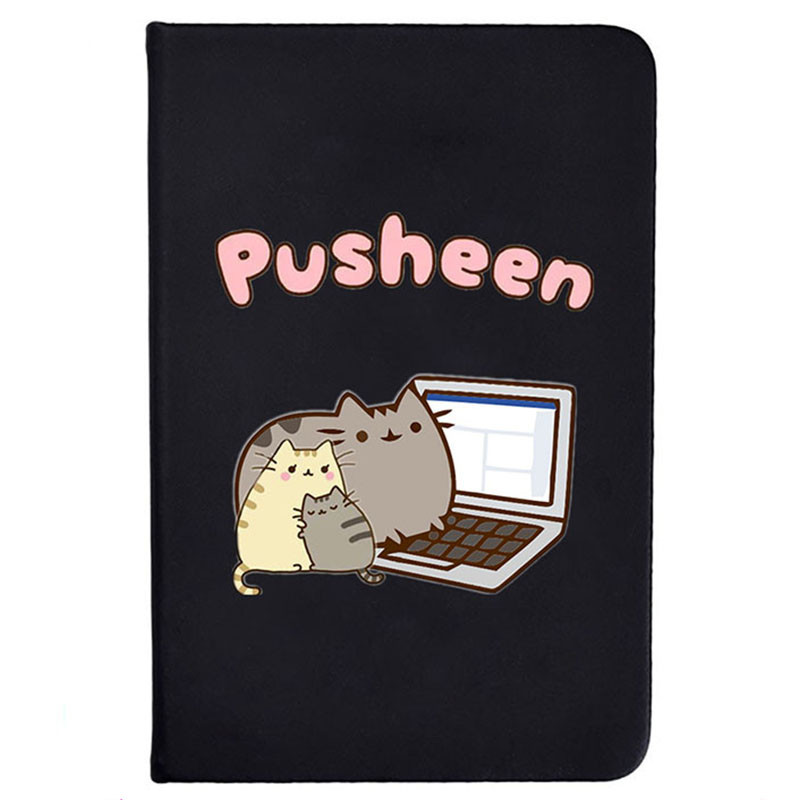 Блокнот No brand Pusheen cat Коты с ноутбуком А5 Черный v-12478
