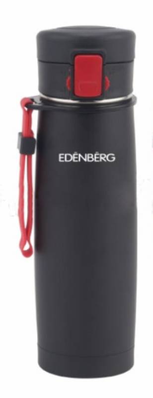 Термокухоль Edenberg EB-629 480 мл Чорний з червоним ремінцем (220033)