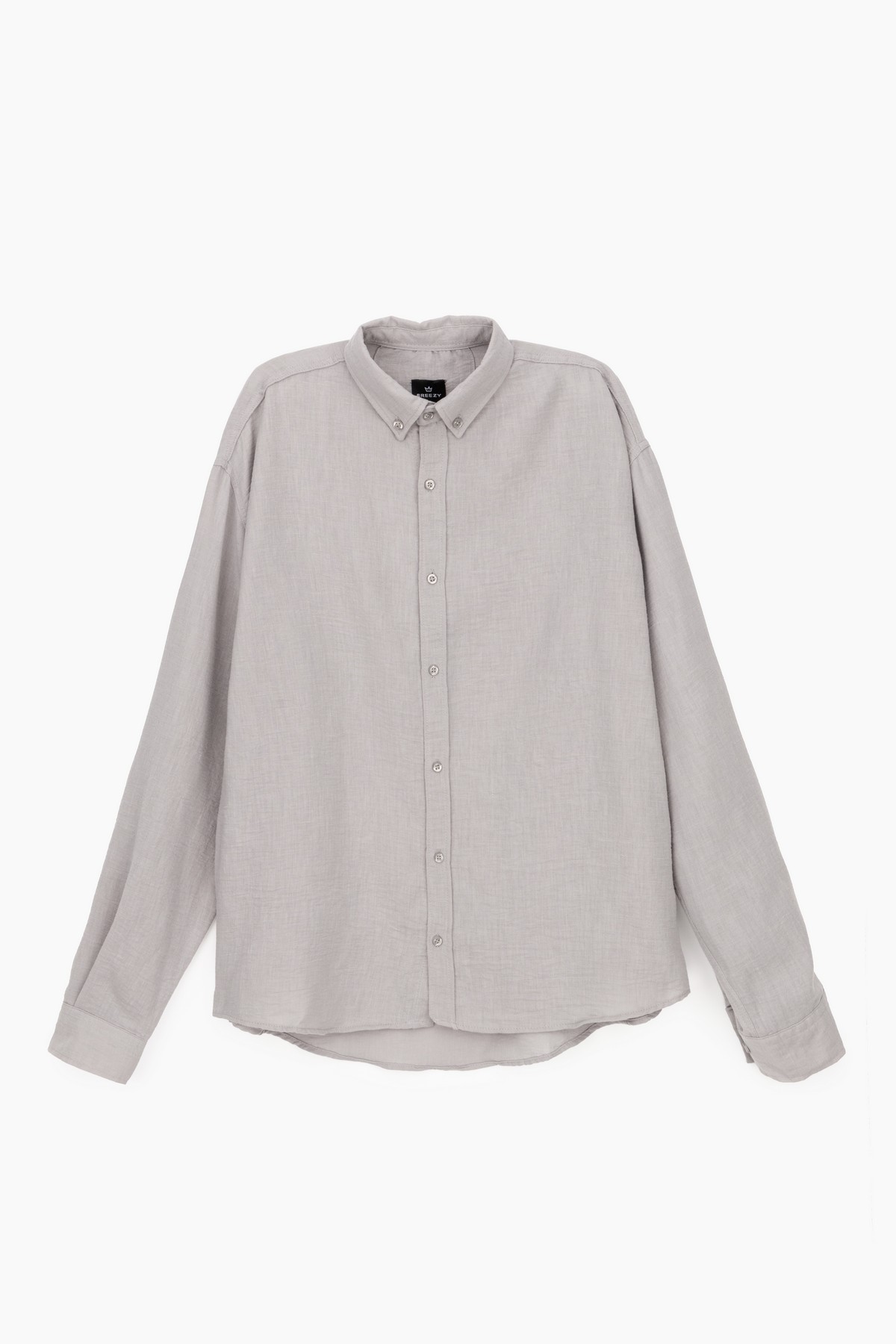 Рубашка однотонная мужская Breezy 23201101 S Серый (2000989739487)