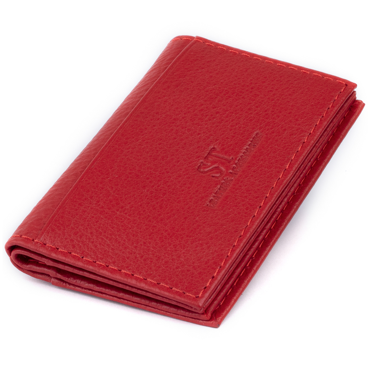 Визитница-книжка ST Leather 19214 Красная 10х6,5х1 см