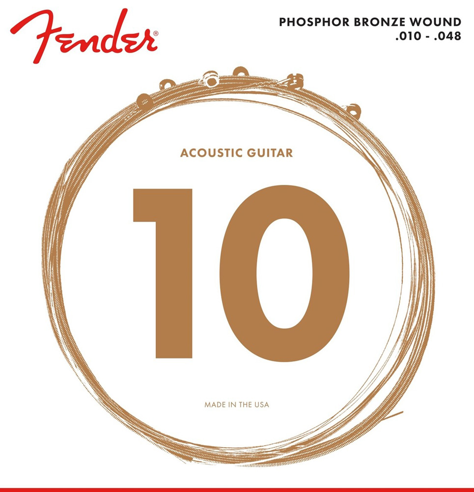 Струны для акустической гитары Fender 60XL Phosphor Bronze Acoustic Guitar Strings 10/48